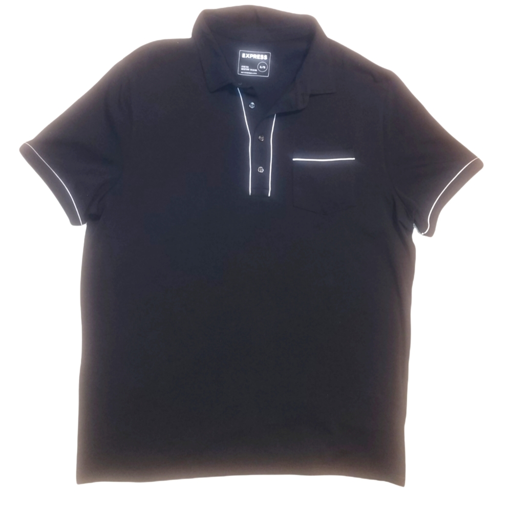 Men Black T-shirt, with ehite stripes. Size XL. NEW with tags!